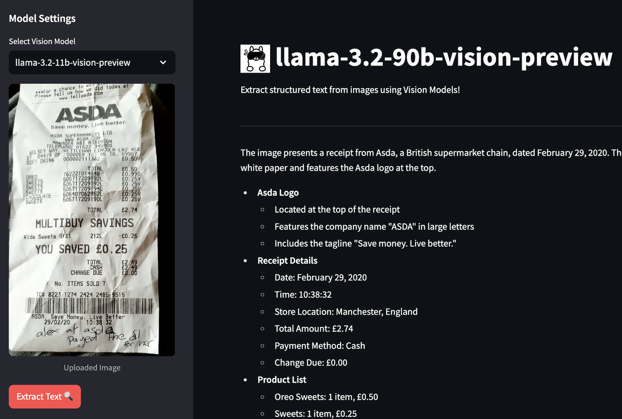 Application OCR Avancée avec les Modèles Llama 3.2 Vision